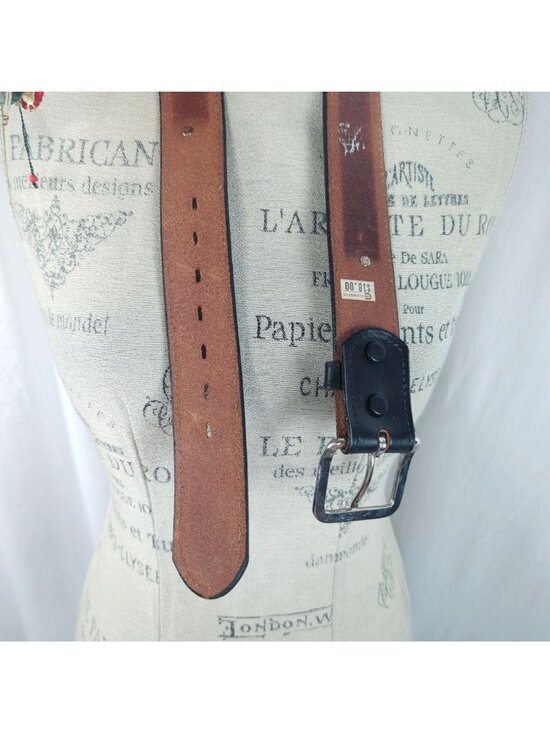 Vintage 90s Cowboy Legends Western Black Leather Belt Small Buckle main image 7